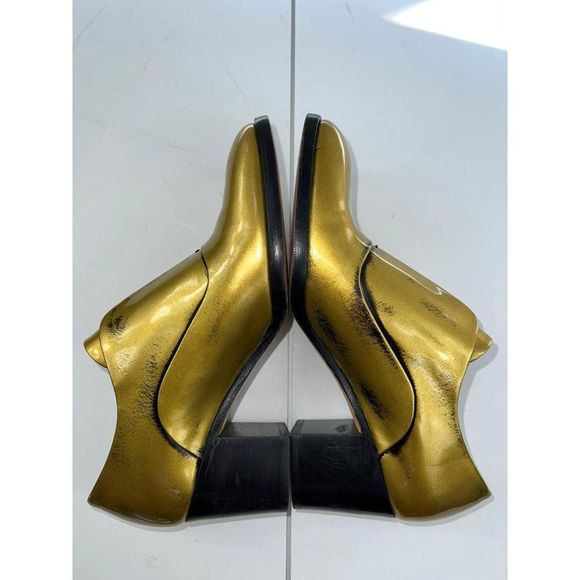 REED KRAKOFF Gold Mirror Slip-on Loafers Size EU37 - Picture 7 of 10